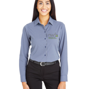 Devon & Jones CrownLux Performance™ Ladies' Tonal Mini Check Shirt