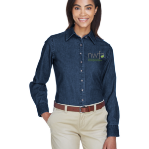 Harriton Ladies' 6.5 oz. Long-Sleeve Denim Shirt
